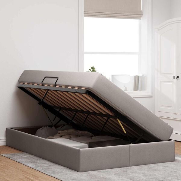 vidaXL Postel s &uacute;ložn&yacute;m prostorem a matrac&iacute; Taupe 120 x 190 cm