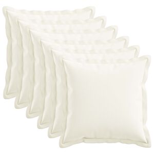 vidaXL Povlak na pol&scaron;t&aacute;ř 6 ks HOUTEN B&iacute;l&aacute; 30 x 30 cm Fale&scaron;n&yacute; len