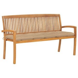 vidaXL Stohovateln&aacute; zahradn&iacute; lavice s podu&scaron;kou 159 cm masivn&iacute; teak