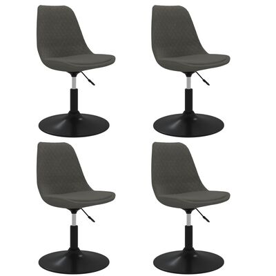 vidaXL Otočné jídelní židle 4 ks tmavě šedé samet