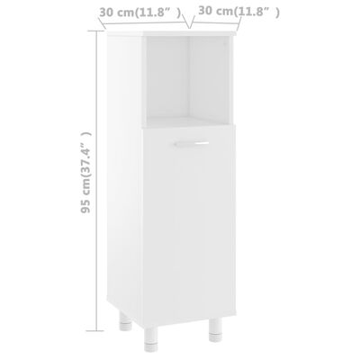 vidaXL 3dílný set koupelnového nábytku bílý dřevotříska