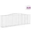 vidaXL Klenut&eacute; gabionov&eacute; ko&scaron;e 20ks 400x50x120/140cm pozinkovan&eacute; železo