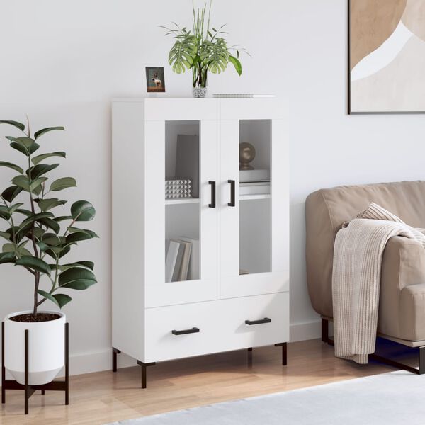 vidaXL Skř&iacute;ň highboard b&iacute;l&aacute; 69,5 x 31 x 115 cm kompozitn&iacute; dřevo