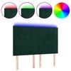 vidaXL Čelo postele s LED tmavě zelen&aacute; 144x5x118/128 cm samet