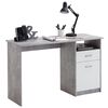 FMD Psac&iacute; stůl s 1 z&aacute;suvkou 123 x 50 x 76,5 cm betonově &scaron;ed&yacute; a b&iacute;l&yacute;