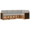 vidaXL Rohov&aacute; sofa sada s pol&scaron;t&aacute;řem 4 pcs Př&iacute;rodn&iacute; a světle &scaron;ed&aacute;