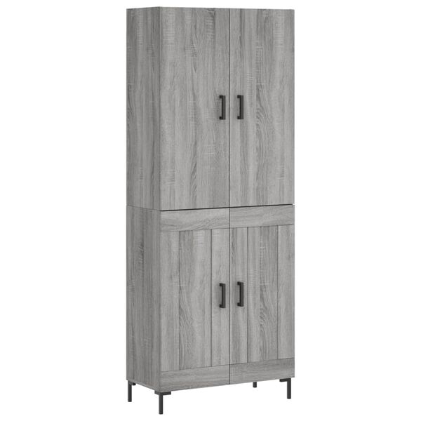 vidaXL Skř&iacute;ň highboard &scaron;ed&aacute; sonoma 69,5 x 34 x 180 cm kompozitn&iacute; dřevo
