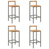 vidaXL Barov&eacute; stoličky 4 ks &scaron;ed&eacute; polyratan a masivn&iacute; ak&aacute;ciov&eacute; dřevo