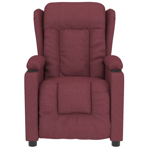 vidaXL Masážní křeslo vínové textil