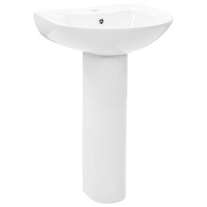 vidaXL Volně stoj&iacute;c&iacute; umyvadlo podstavec keramick&eacute; b&iacute;l&eacute; 520x440x190 mm