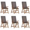 vidaXL Zahradn&iacute; křeslo 6 pcs Hněd&aacute; a &scaron;ed&aacute; 57 x 71,5 x 104 cm