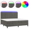 vidaXL Box spring postel s matrac&iacute; a LED tmavě &scaron;ed&aacute; 200x200 cm samet