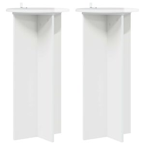 vidaXL Stojan na rostliny 2 ks B&iacute;l&aacute; s vysok&yacute;m leskem 40 x 40 x 80 cm