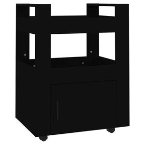 vidaXL Kuchyňsk&yacute; voz&iacute;k čern&aacute; 60 x 45 x 80 cm kompozitn&iacute; dřevo