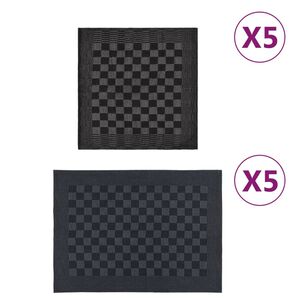 vidaXL Kuchyňsk&eacute; utěrky 10 ks čern&eacute; a &scaron;ed&eacute; bavlna