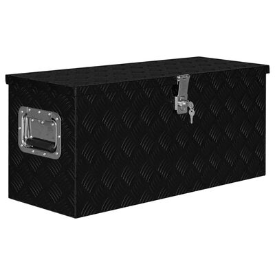 vidaXL Hliníkový box 80 x 30 x 35 cm černý