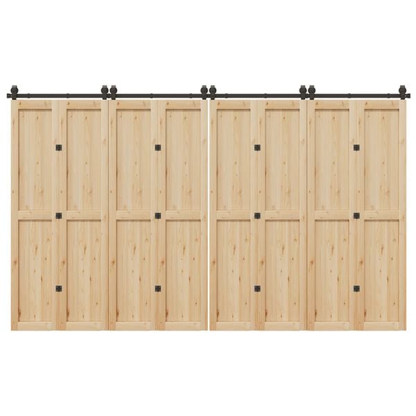 vidaXL Sada příslušenství pro posuvné dveře 366 cm ocelová černá