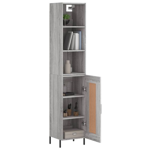 vidaXL Skř&iacute;ň highboard &scaron;ed&aacute; sonoma 34,5 x 34 x 180 cm kompozitn&iacute; dřevo