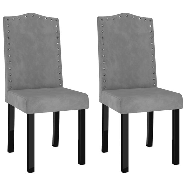 vidaXL J&iacute;deln&iacute; židle 2 ks světle &scaron;ed&eacute; samet