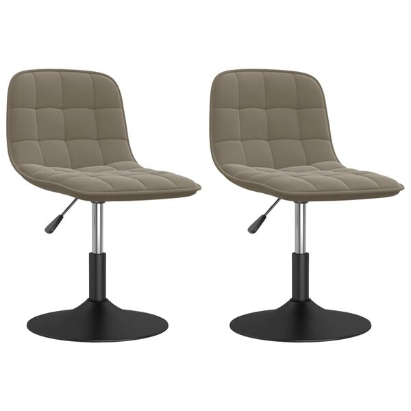 vidaXL Otočn&eacute; j&iacute;deln&iacute; židle 2 ks světle &scaron;ed&eacute; samet