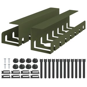 vidaXL Tray na kabely pod stolem 2 ks Olivově zelen&aacute; 43 x 10 x 10 cm