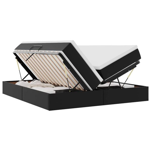 vidaXL Postel s &uacute;ložn&yacute;m prostorem a matrac&iacute; Čern&aacute; 200 x 200 cm