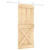vidaXL Posuvn&eacute; dveře 85 x 210 cm Masivn&iacute; borov&eacute; dřevo (neupraven&eacute;)