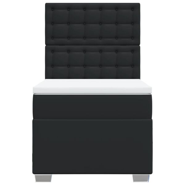vidaXL Box spring postel s matrac&iacute; čern&aacute; 80 x 200 cm uměl&aacute; kůže