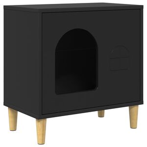 vidaXL Kočič&iacute; dům Čern&aacute; 51 x 30 x 52 cm Kompozitn&iacute; dřevo