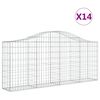 vidaXL Klenut&eacute; gabionov&eacute; ko&scaron;e 14ks 200x30x80/100 cm pozinkovan&eacute; železo