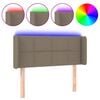 vidaXL Čelo postele s LED taupe 83 x 16 x 78/88 cm textil