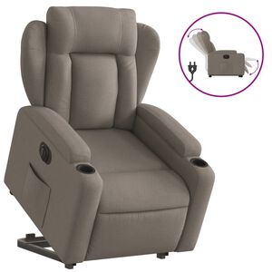 vidaXL Elektrick&eacute; zvedac&iacute; polohovac&iacute; křeslo taupe textil