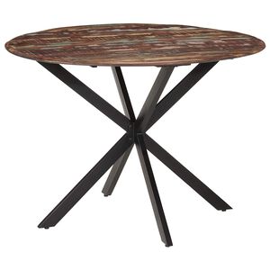 vidaXL J&iacute;deln&iacute; stůl &Oslash; 110 x 78 cm masivn&iacute; recyklovan&eacute; dřevo a ocel