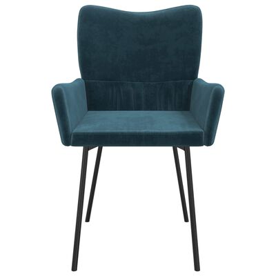 vidaXL Jídelní židle 2 ks modré samet