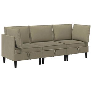 vidaXL Sada n&aacute;bytku do ob&yacute;vac&iacute;ho pokoje 3 ks Khaki Textil