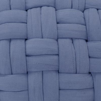 vidaXL Sedací puf pletený modrý 50 x 35 cm bavlna