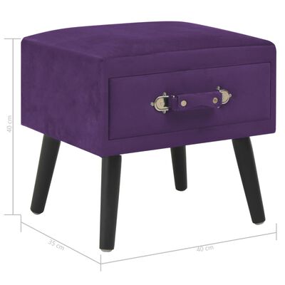 vidaXL Noční stolek tmavě fialový 40 x 35 x 40 cm samet