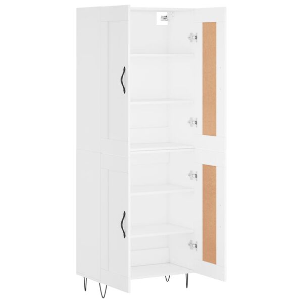 vidaXL Skř&iacute;ň highboard b&iacute;l&aacute; 69,5 x 34 x 180 cm kompozitn&iacute; dřevo