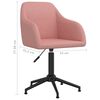 vidaXL Otočn&aacute; j&iacute;deln&iacute; židle růžov&aacute; samet