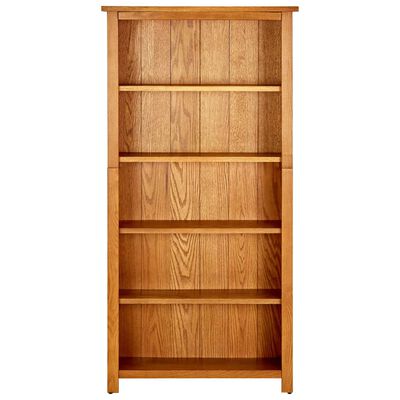 vidaXL Knihovna s 5 policemi 70 x 22 x 140 cm masivní dubové dřevo