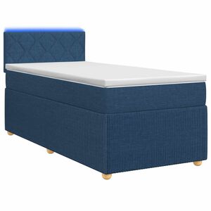 vidaXL Postel boxspring s matrac&iacute; s LED p&aacute;sky Modr&aacute; 80 x 200 cm Textil