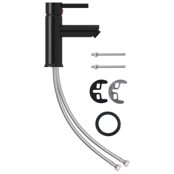 vidaXL Koupelnová umyvadlová vodovodní baterie černá 130 x 176 mm