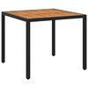 vidaXL Zahradn&iacute; stůl 90 x 90 x 75 cm polyratan a ak&aacute;ciov&eacute; dřevo čern&yacute;