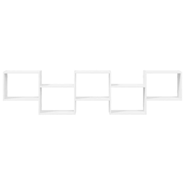 vidaXL N&aacute;stěnn&aacute; police 5 přihr&aacute;dek b&iacute;l&aacute; kompozitn&iacute; dřevo