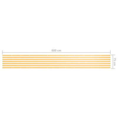 vidaXL Balkónová zástěna bílo-žlutá 75 x 600 cm oxfordská látka