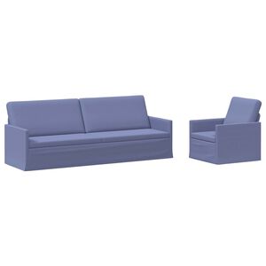vidaXL Set pohovek 2 pcs Modr&aacute; dž&iacute;novina Textil