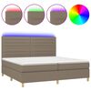 vidaXL Box spring postel s matrac&iacute; a LED taupe 200x200 cm textil