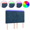 vidaXL Čelo postele s LED tmavě modr&eacute; 144x5x118/128 cm samet