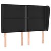 vidaXL Čelo postele typu u&scaron;&aacute;k čern&eacute; 147x23x118/128 cm uměl&aacute; kůže