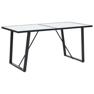 vidaXL J&iacute;deln&iacute; stůl b&iacute;l&yacute; 160 x 80 x 75 cm tvrzen&eacute; sklo
